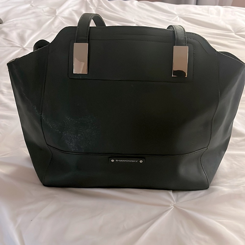 Olive green Bruce Makowsky tote bag